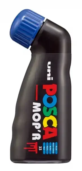 Posca PCM-22 Marcador de Pintura – Punta Redondeada de Gomaespuma 3-19mm – Tinta Base al Agua – Multi Efectos – Resistente a la Luz – Color Azul