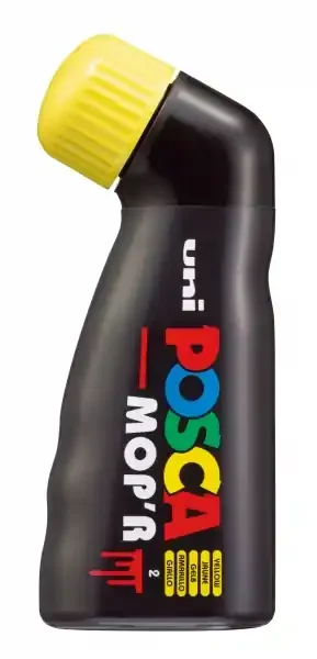 Posca PCM-22 Marcador de Pintura – Punta Redondeada de Gomaespuma 3-19mm – Tinta Base al Agua – Multi Efectos – No Permanente – Resistente a la Luz – Inodoro – Color Amarillo