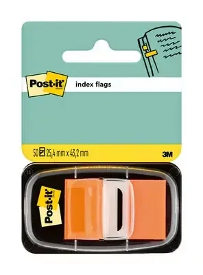 Post-it Index Dispensador con 50 Marcadores Reposicionables 25.4 x 43.2mm – Adherencia Firme – Para Marcar, Señalar o Destacar Informacion – 7000144932 – Color Naranja