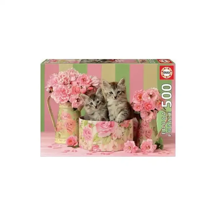 Puzzle 500 piezas gatitos con rosas 48 x 34 cm – Entrega urgente
