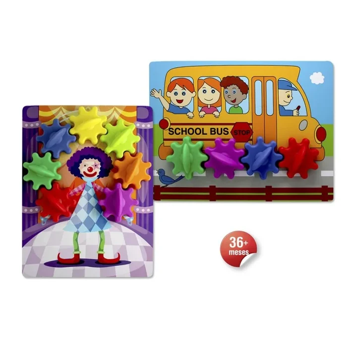¨PUZZLE MADERA ENGRANAJES BUS/PAYASO