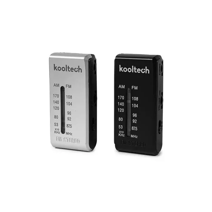 Radio AM FM de bolsillo Kooltech CPR149 usa 2 pilas AAA 8x4x2cm color surtido