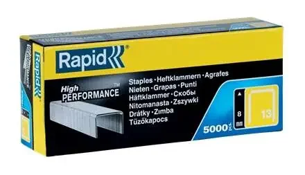 Rapid Caja de 5000 Grapas 13/8 – Alambre Duro de Alto Rendimiento – Patilla de 8mm