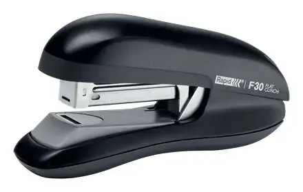 Rapid F30 Grapadora de Sobremesa – Hasta 30 Hojas – Para Grapas 24/6 y 26/6 – Grapado Plano – Color Negro