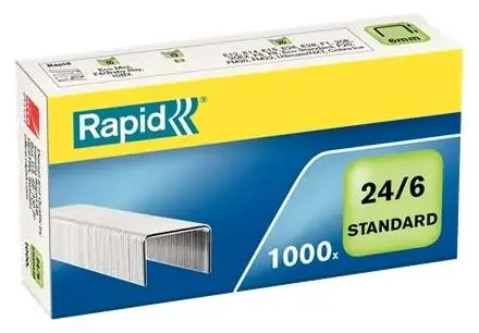 Rapid Grapas 24/6 Confort – Hasta 20 Hojas – Caja de 1000 Grapas – Alambre Flexible (20 uds)