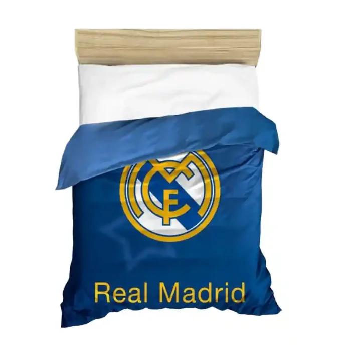 Real Madrid Copriletto, colcha, confortino para cama de 90cm tamaño 180×260 Exterior 100% poliéster. Interior 100% algodón