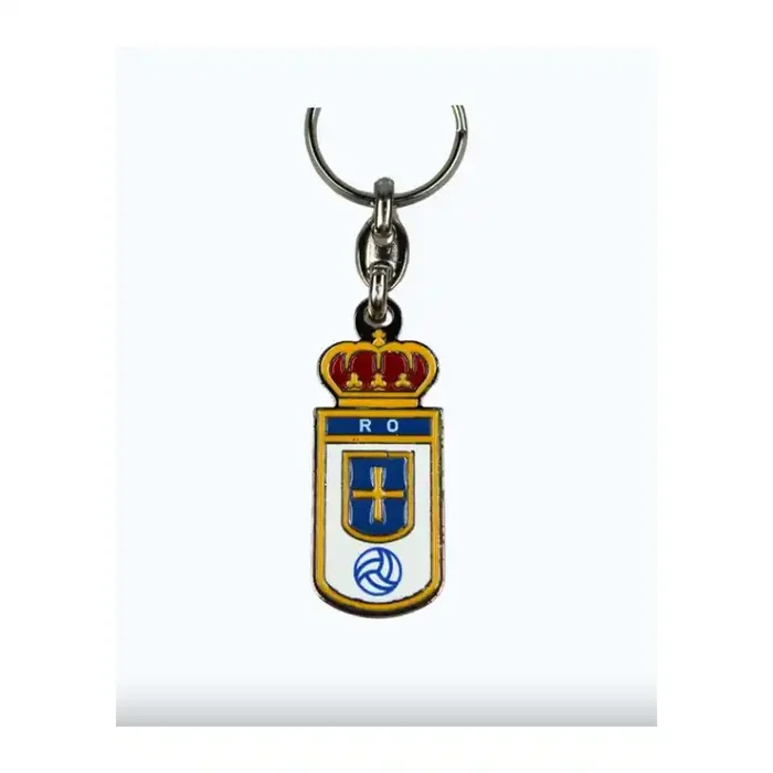 Real Oviedo llavero plateado metálico escudo a color producto oficial