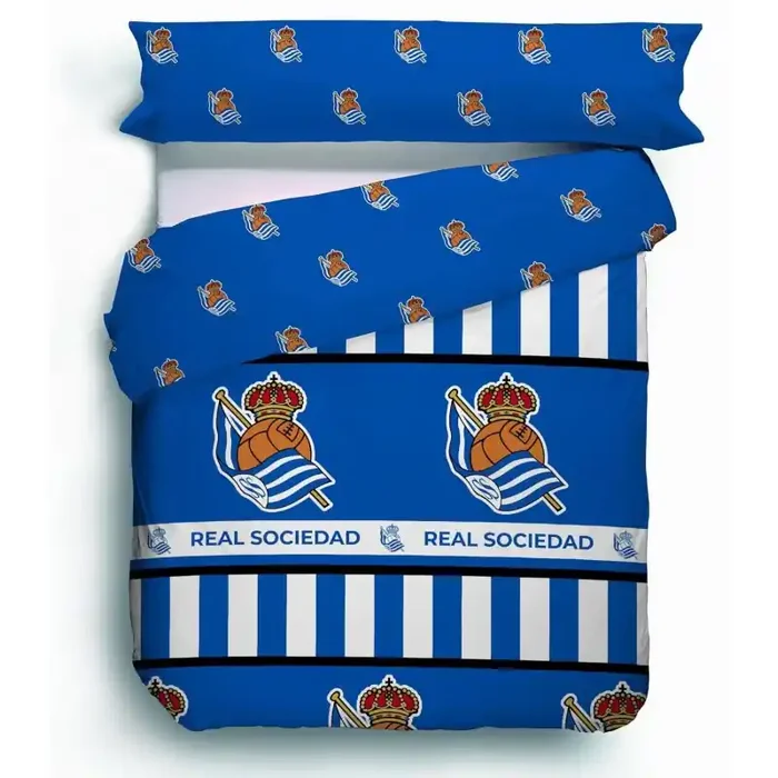 Real Sociedad juego de funda nórdica y almohada para cama de 150cm producto oficial