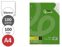 Recambio Liderpapel A4 100 Hojas 100gr Liso Sin Margen 4 Taladros 47117