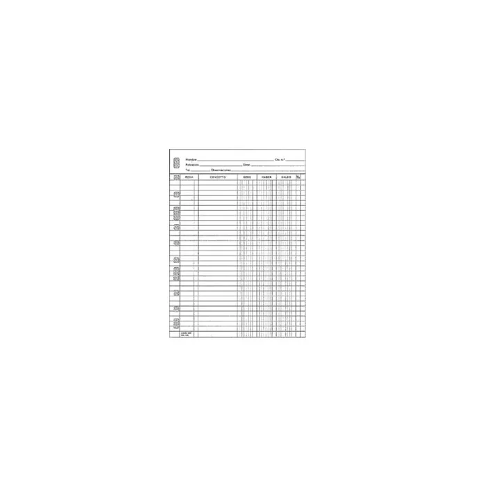 Recambio multifin 3005 folio natural cuentas corrientes 50 hojas 215×310 mm