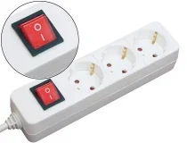 Regleta 3 Tomas Mediarange Blanca Con Interruptor Longitud Cable 1,4m Mrcs205