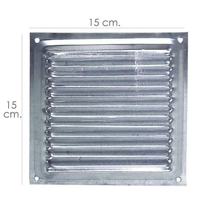 Rejilla Ventilación Atornillar 15×15 cm. Aluminio