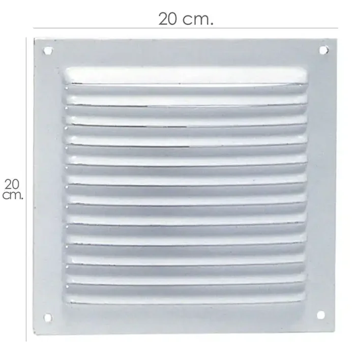 Rejilla Ventilación Atornillar 20×20 cm. Blanca Lacada
