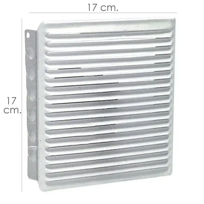 Rejilla Ventilación Empotrar 17×17 cm. Blanca Lacada