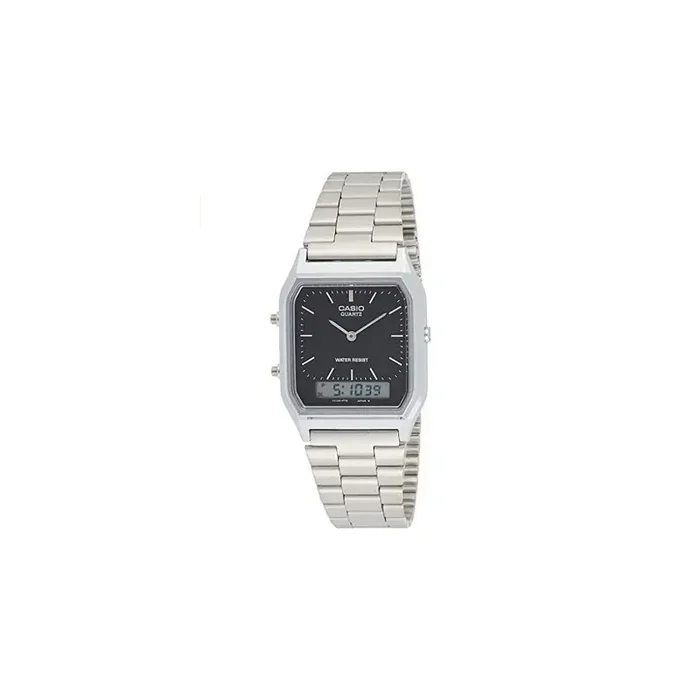 Reloj Casio analógico hombre AQ-230A-1DM correa metal plateado