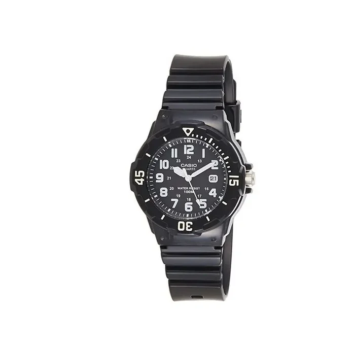 Reloj Casio analógico LRW-200W-1BV esfera negra correa caucho negro