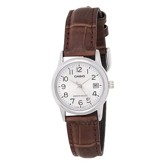 Reloj Casio analógico mujer LTP-V002L-7B2 correa material marrón con calendario