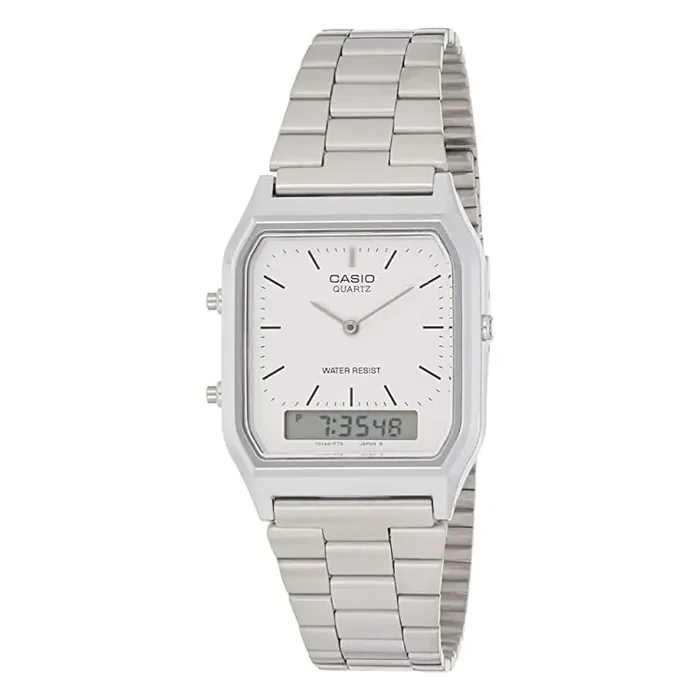 Reloj Casio Caballero AQ-230A-7D analógico y digital correa acero