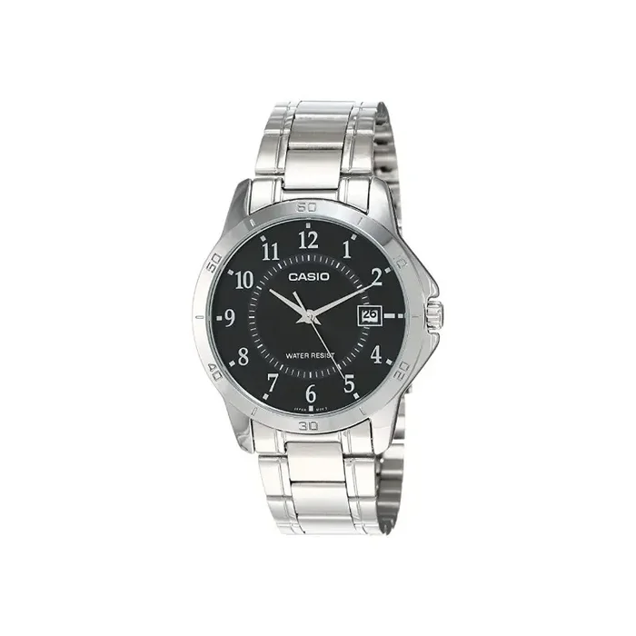 Reloj Casio Caballero MTP-V004D-1B palteado esfera negra