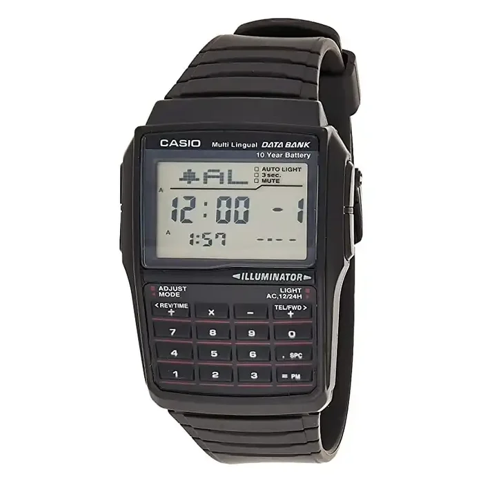Reloj Casio calculadora DBC-32-1AE correa caucho negra