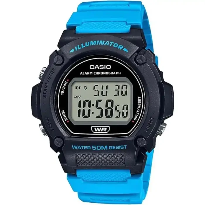 Reloj Casio digital caballero W-219H-2A2 correa azul caucho