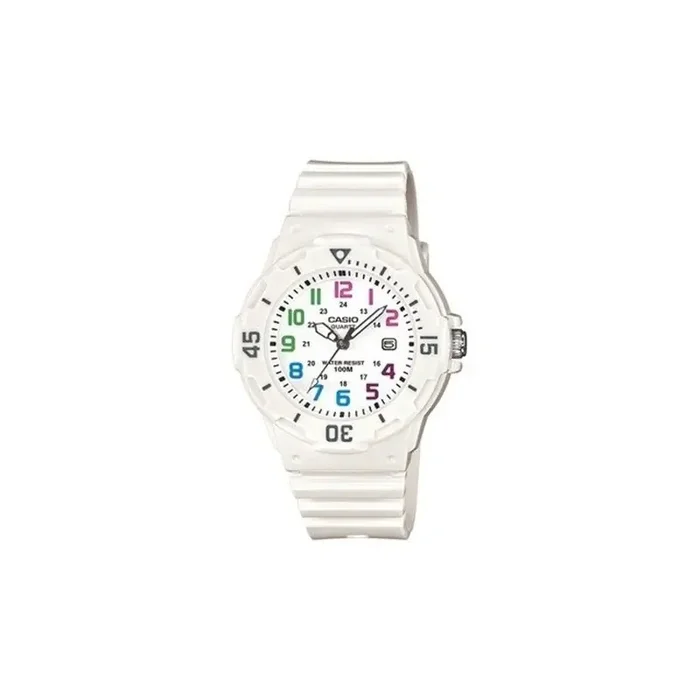 Reloj Casio LRW-200H-7BV correa blanca caucho esfera blanca número colores – Comprar relojes casio originales