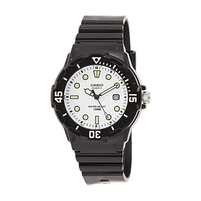 Reloj Casio mujer LRW-200H-7E correa caucho negra esfera blanca con calendario