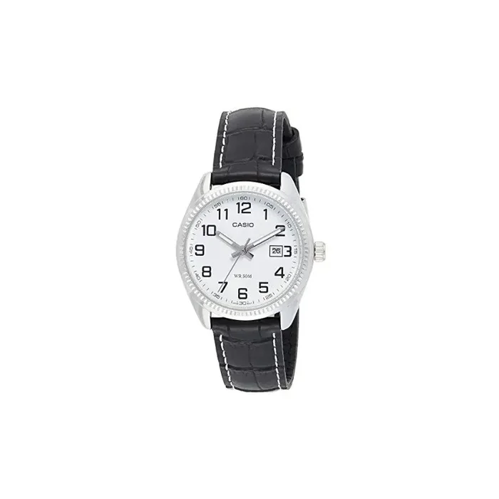 Reloj casio mujer LTP-1302L-7B correa negra – esfera blanca con calendario