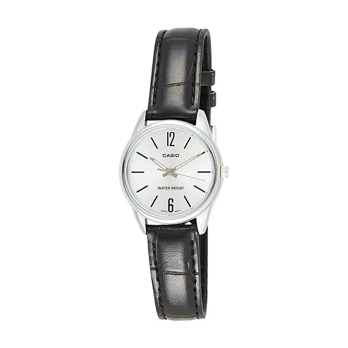 Reloj Casio mujer LTPV-005L-7BU caja cromada correa de pial negra