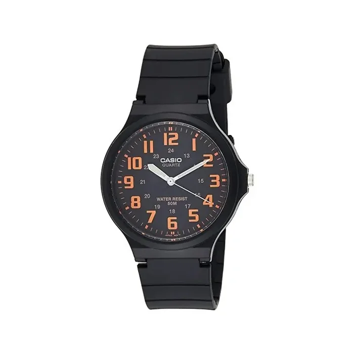 Reloj Csio caballero MW-240-4BVDF esfera negra número naranjas