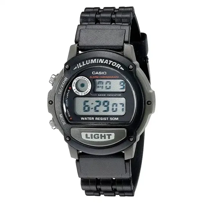 Reloj digital hombre W-87H-1V correa resina negra sumergible 50M