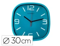 Reloj Qconnect De Pared De Plastico Redondo 30 Cm Movimiento Silencioso Color Kf16949 , Azul