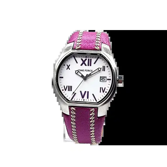 Reloj Time Force señora correa color rosa, número romanos con calendario