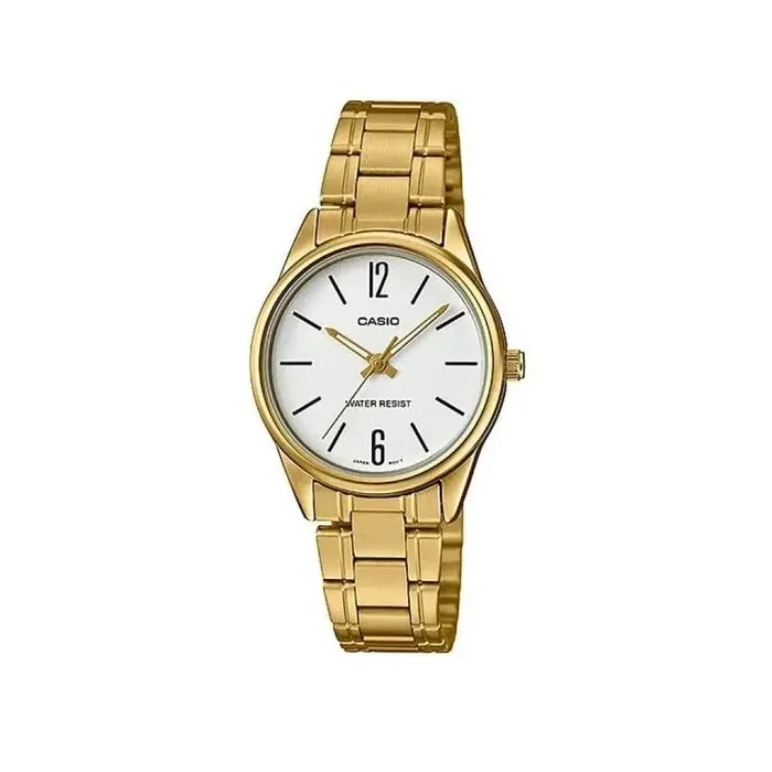 Reloja Casio señora dorado LTP-V005G-7B esfera blanca sateas doradas