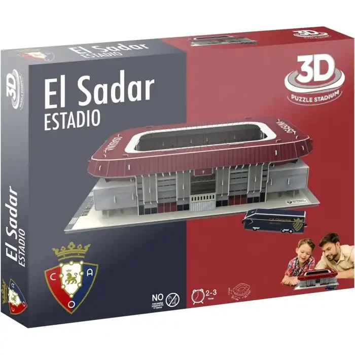 Réplica maqueta Estadio El Sadar Club Atlético Osasuna puzzle 3D producto oficial edad +3 años.