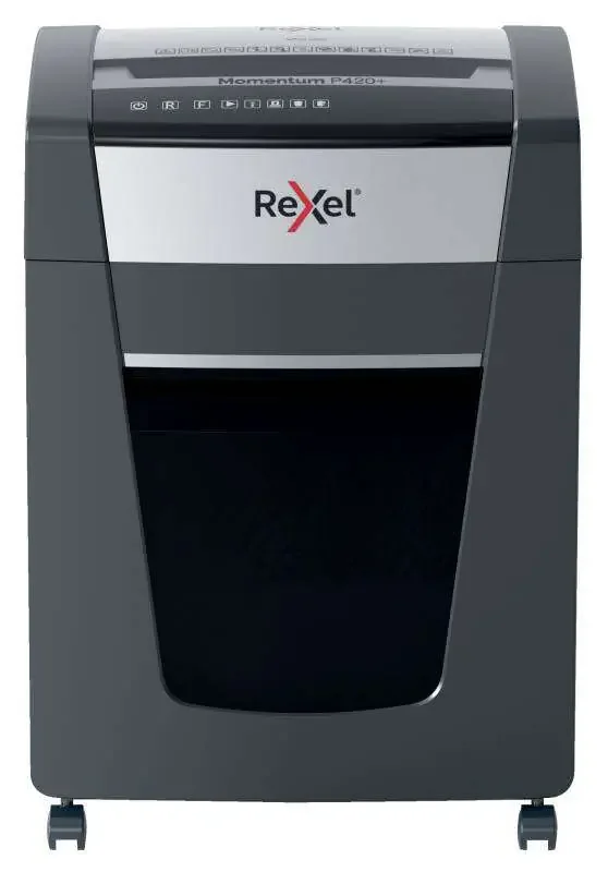 Rexel Momentum P420+ Destructora de Papel de Corte en Particulas sin Atascos – 20 Hojas A4 – Nivel de Seguridad P4 – Color Negro