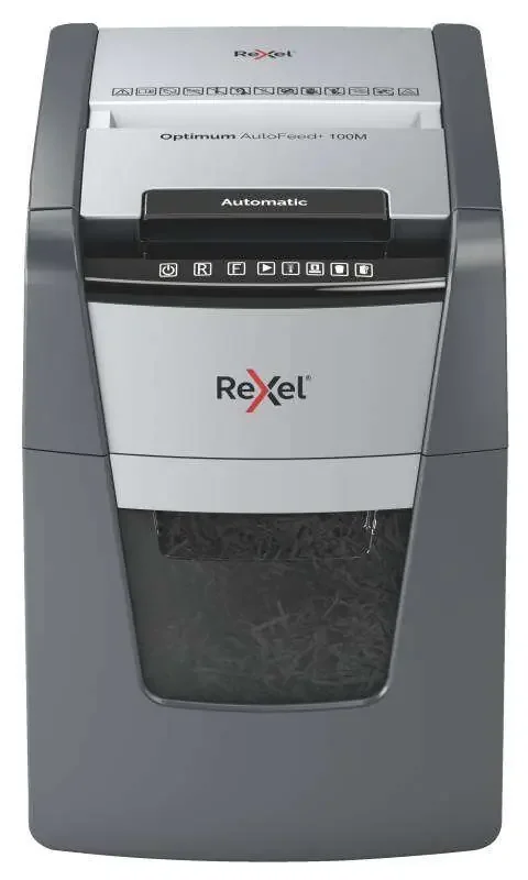 Rexel Optimum Autofeed 100M Destructora Automatica de Microcorte – Alimentacion Automatica de Hasta 100 Hojas – Nivel de Ruido Ultra Silencioso – Negro