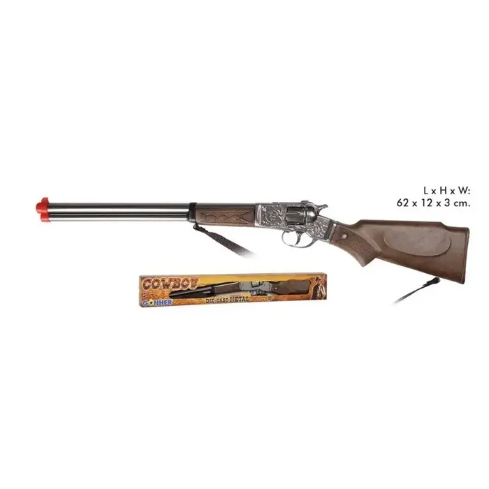 Rifle Cowboy 8 tiros juguete plata fabricado en Gonher