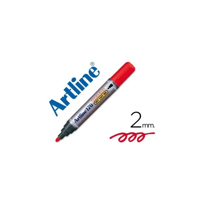 Rotulador artline marcador permanente 170 rojo punta redonda 2 mm antisecado