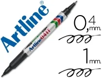 Rotulador Artline Marcador Permanente Ek041t Ne Gro Doble Punta 0,4 Y 1,0 Mm