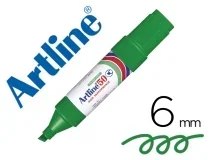 Rotulador artline marcador permanente ek50 verde punta biselada 6 mm papel metal