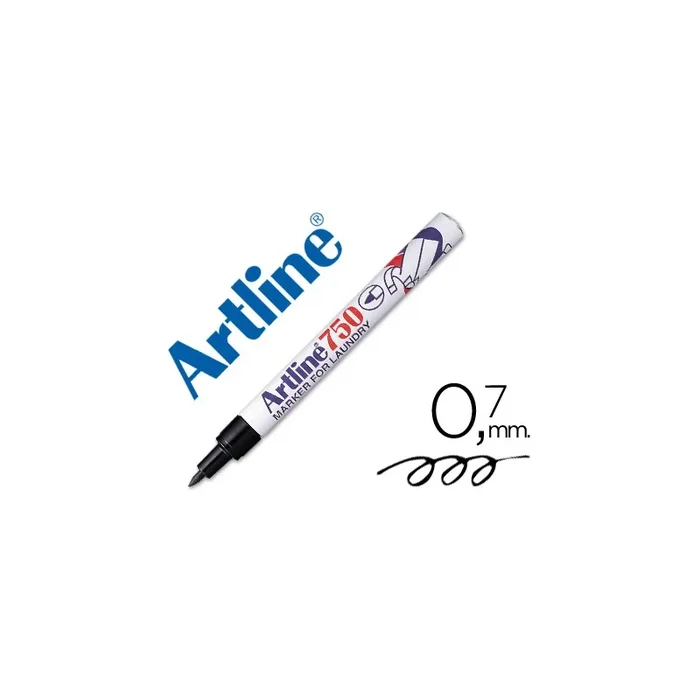 Rotulador artline marcador permanente lavable para textil ek-750 negro punta redonda 0,7 mm