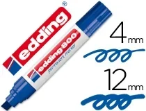 Rotulador Edding Marcador Permanente 800 Azul Punta Biselada 12 Mm 80003