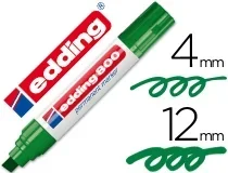 Rotulador Edding Marcador Permanente 800 Verde Punta Biselada 12 Mm Recargable 80004