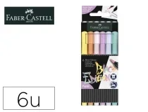 Rotulador Faber-Castell edicion black punta de pincel pastel caja de 6 116453 , surtidos