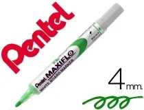 Rotulador Maxiflo Pentel Para Pizarra Blanca Color Verde Mwl5s. D