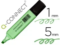 Rotulador Qconnect Fluorescente Pastel Verde Punta Biselada Kf17959