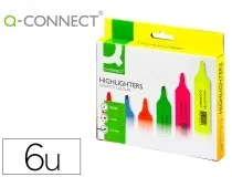 Rotulador Qconnect Fluorescente Punta Biselada Caja De 6 Unidades Colores Surtidos Kf01909