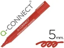 Rotulador Qconnect Marcador Permanente Rojo Punta Biselada 5 Mm Kf26044