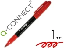 Rotulador Qconnect Para Cd Dvd Punta Fibra Permanente Rojo Punta Redonda 1 Kf02302